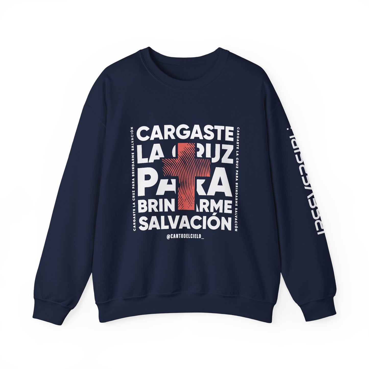 Faith-Inspired Unisex Heavy Blend Crewneck Sweatshirt - "Cargaste la Luz para Brindarme Salvación"