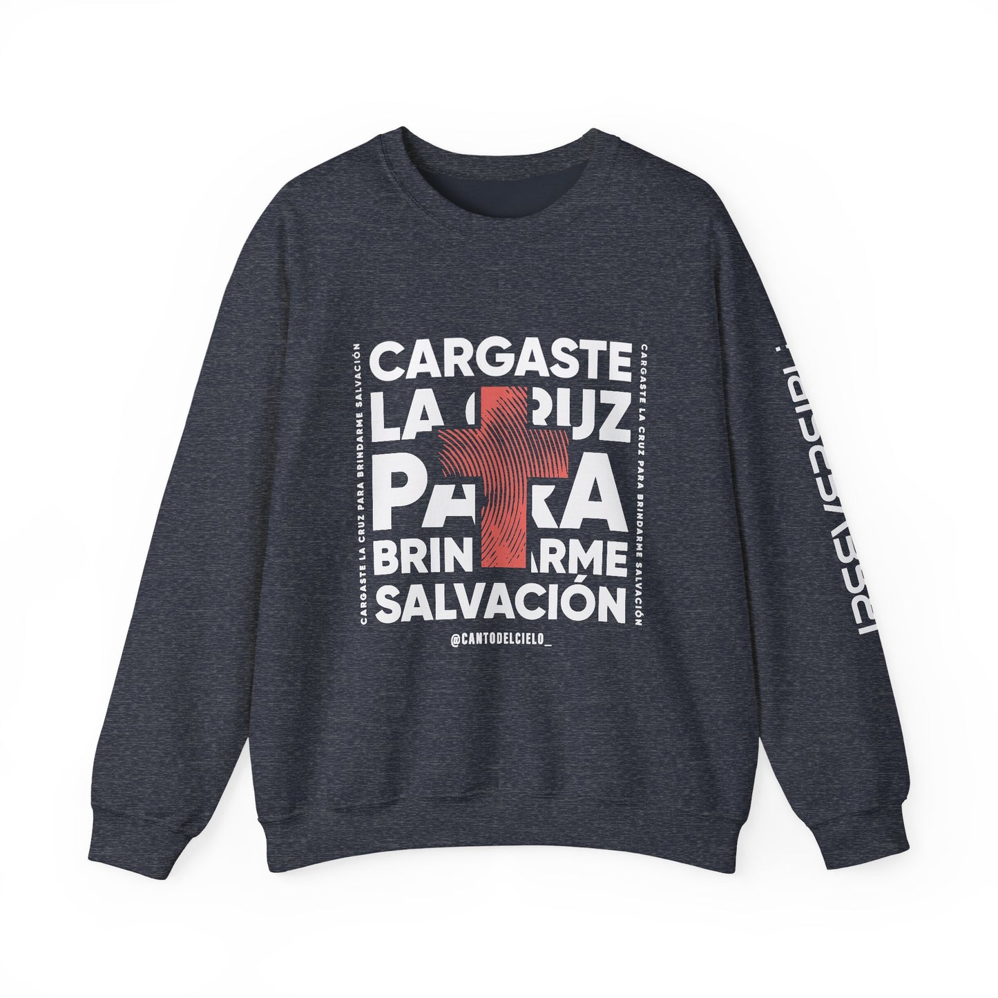 Faith-Inspired Unisex Heavy Blend Crewneck Sweatshirt - "Cargaste la Luz para Brindarme Salvación"
