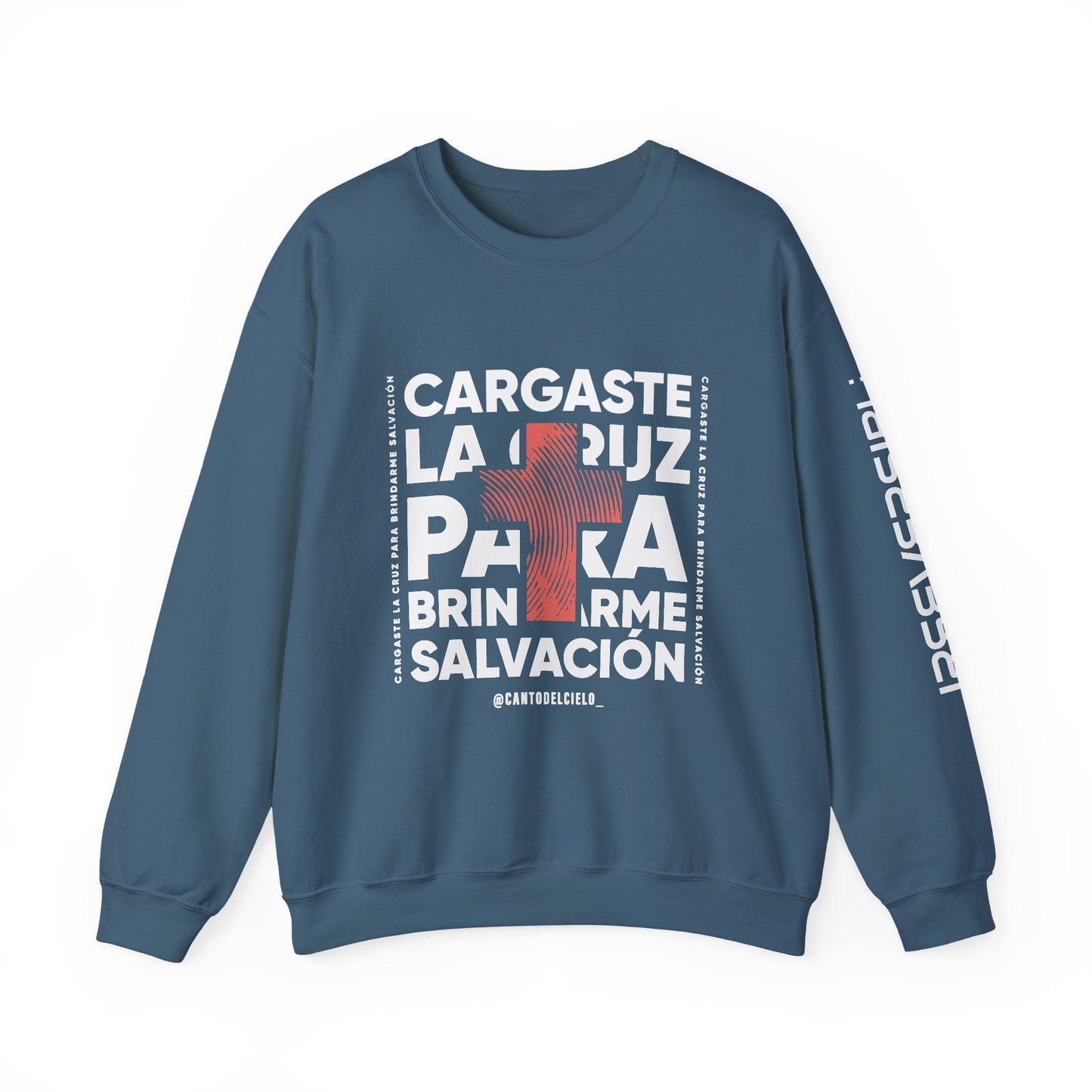 Faith-Inspired Unisex Heavy Blend Crewneck Sweatshirt - "Cargaste la Luz para Brindarme Salvación"