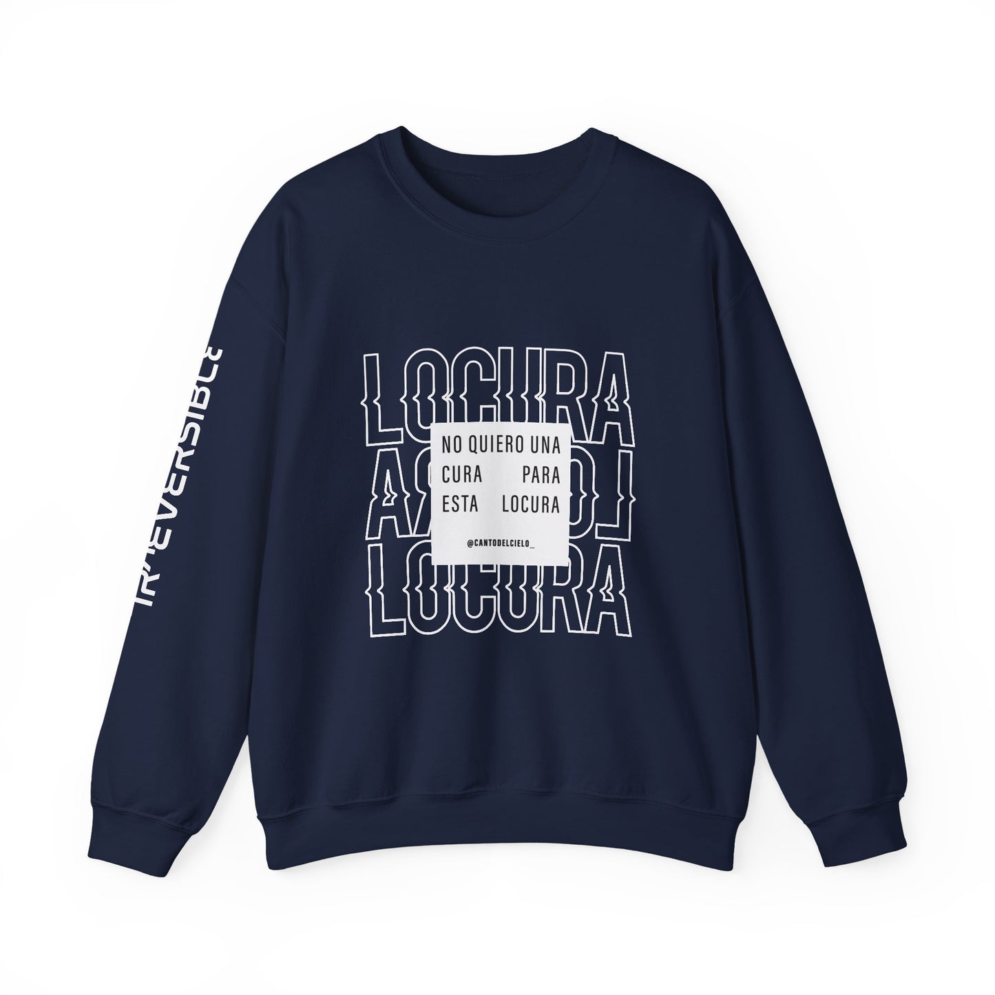 Chic Unisex Crewneck Sweatshirt - 'Locura' Design for Comfort & Style, Perfect for Casual Wear, Gifts, & Celebrations