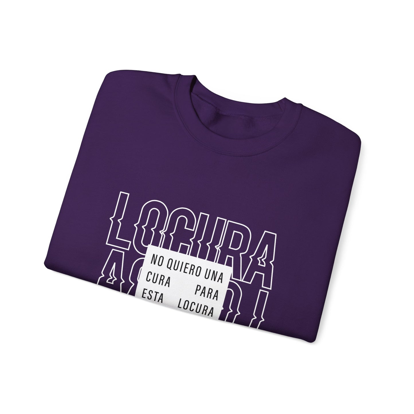 Chic Unisex Crewneck Sweatshirt - 'Locura' Design for Comfort & Style, Perfect for Casual Wear, Gifts, & Celebrations