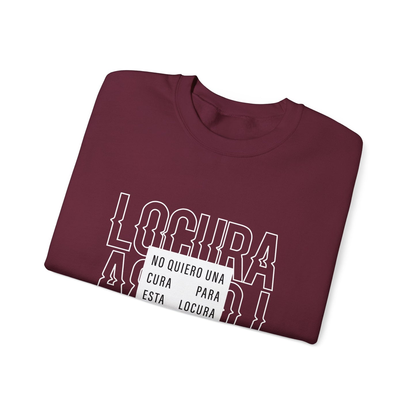 Chic Unisex Crewneck Sweatshirt - 'Locura' Design for Comfort & Style, Perfect for Casual Wear, Gifts, & Celebrations