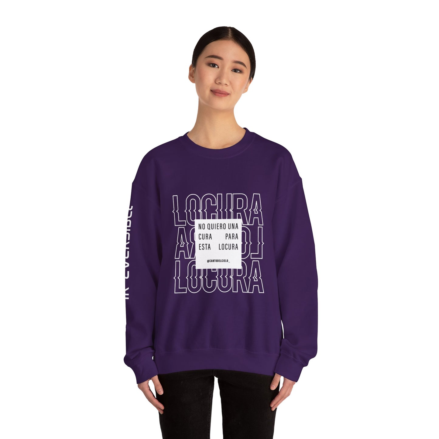 Chic Unisex Crewneck Sweatshirt - 'Locura' Design for Comfort & Style, Perfect for Casual Wear, Gifts, & Celebrations