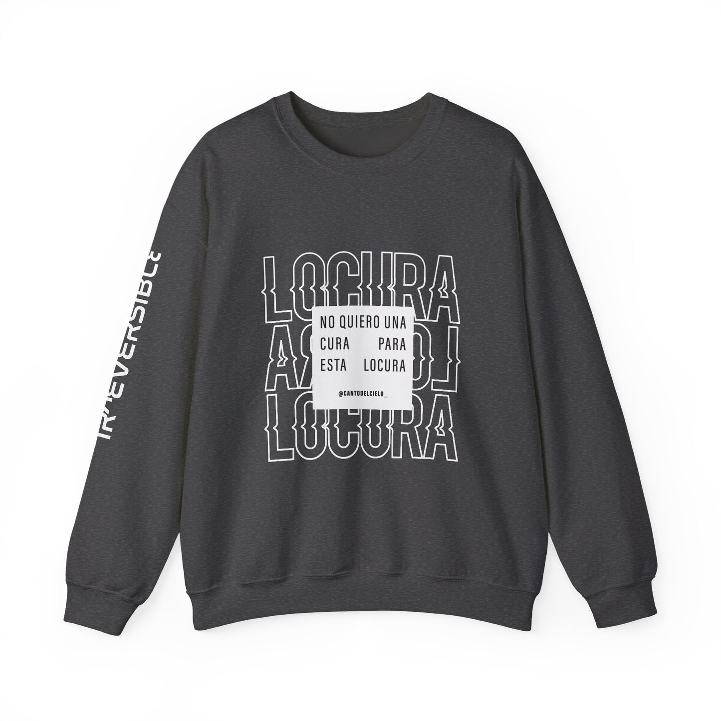 Chic Unisex Crewneck Sweatshirt - 'Locura' Design for Comfort & Style, Perfect for Casual Wear, Gifts, & Celebrations
