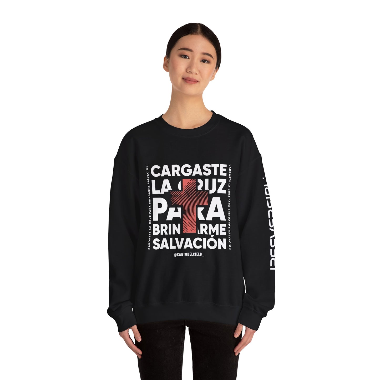 Faith-Inspired Unisex Heavy Blend Crewneck Sweatshirt - "Cargaste la Luz para Brindarme Salvación"