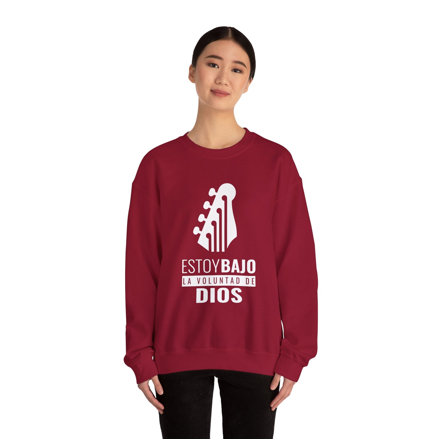 Bajo la voluntad de Dios - Guitar Bass Sweatshirt - Unisex Heavy Blend™ Crewneck