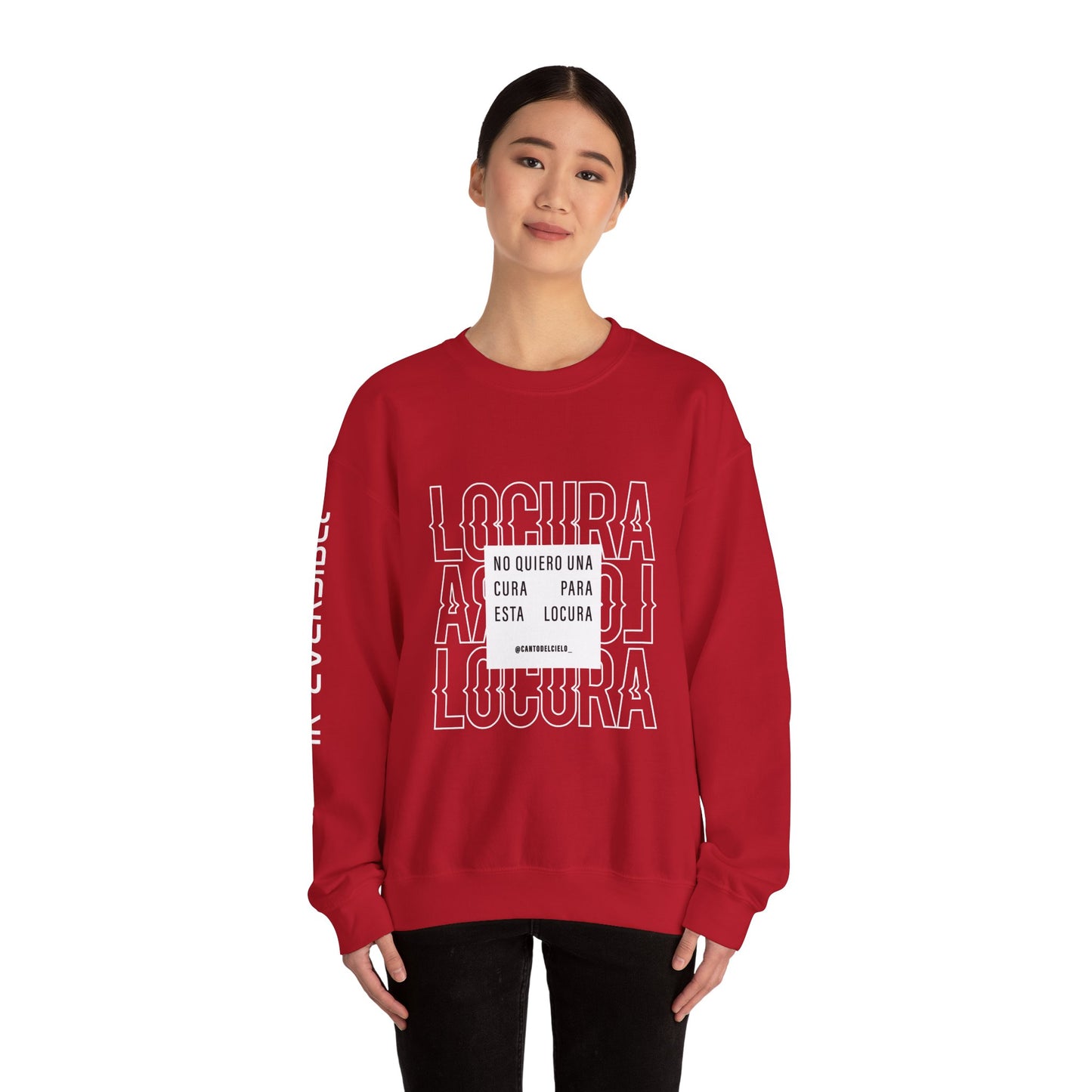 Chic Unisex Crewneck Sweatshirt - 'Locura' Design for Comfort & Style, Perfect for Casual Wear, Gifts, & Celebrations