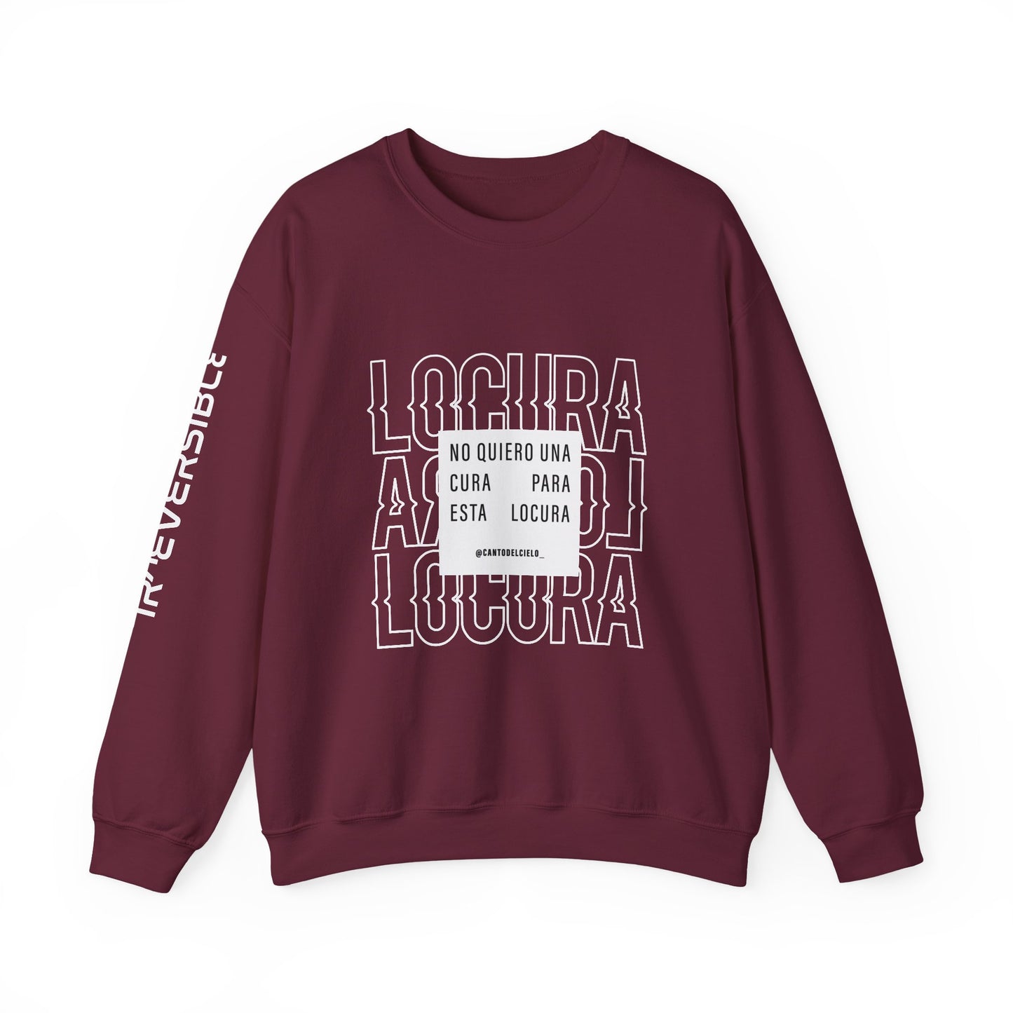 Chic Unisex Crewneck Sweatshirt - 'Locura' Design for Comfort & Style, Perfect for Casual Wear, Gifts, & Celebrations