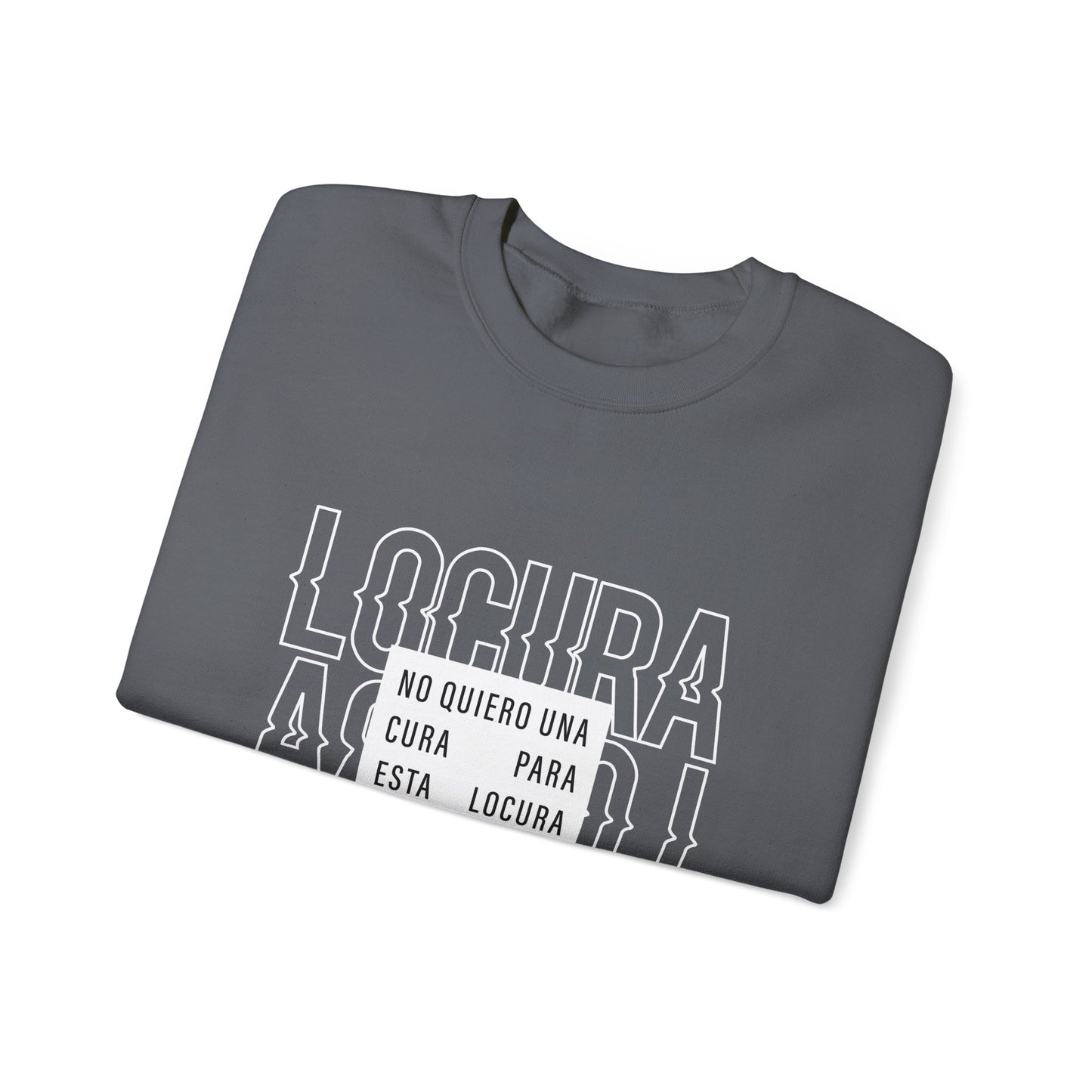 Chic Unisex Crewneck Sweatshirt - 'Locura' Design for Comfort & Style, Perfect for Casual Wear, Gifts, & Celebrations