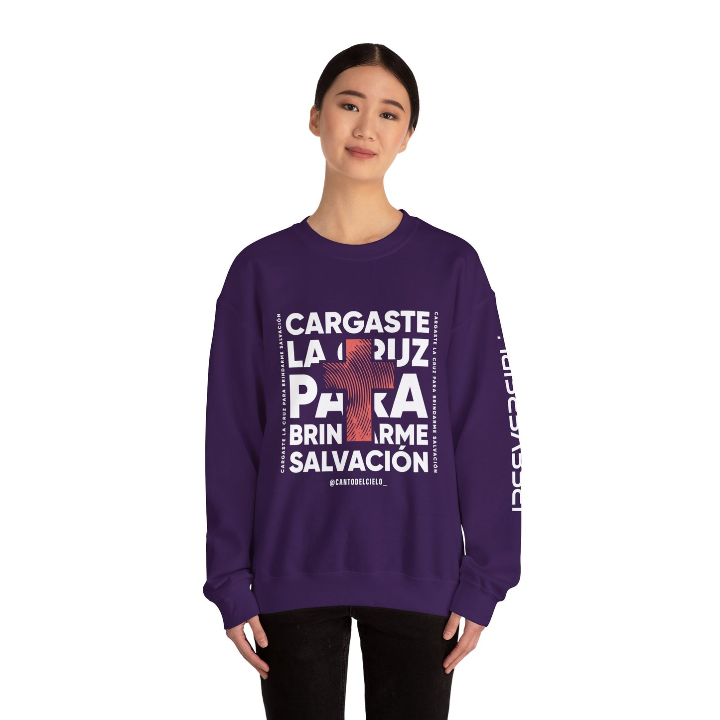Faith-Inspired Unisex Heavy Blend Crewneck Sweatshirt - "Cargaste la Luz para Brindarme Salvación"