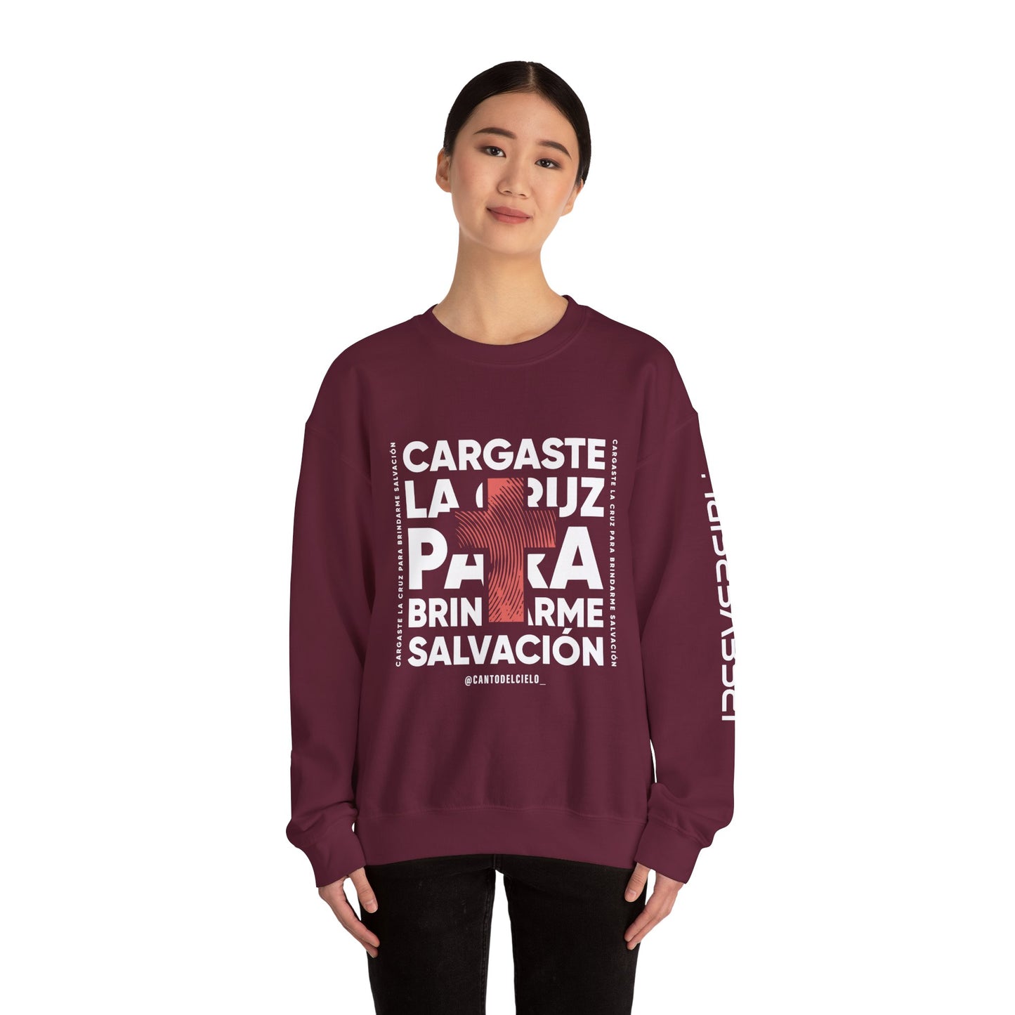 Faith-Inspired Unisex Heavy Blend Crewneck Sweatshirt - "Cargaste la Luz para Brindarme Salvación"