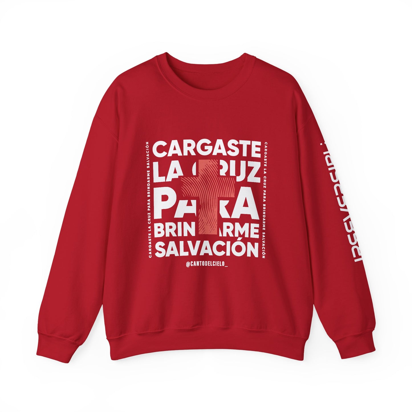 Faith-Inspired Unisex Heavy Blend Crewneck Sweatshirt - "Cargaste la Luz para Brindarme Salvación"