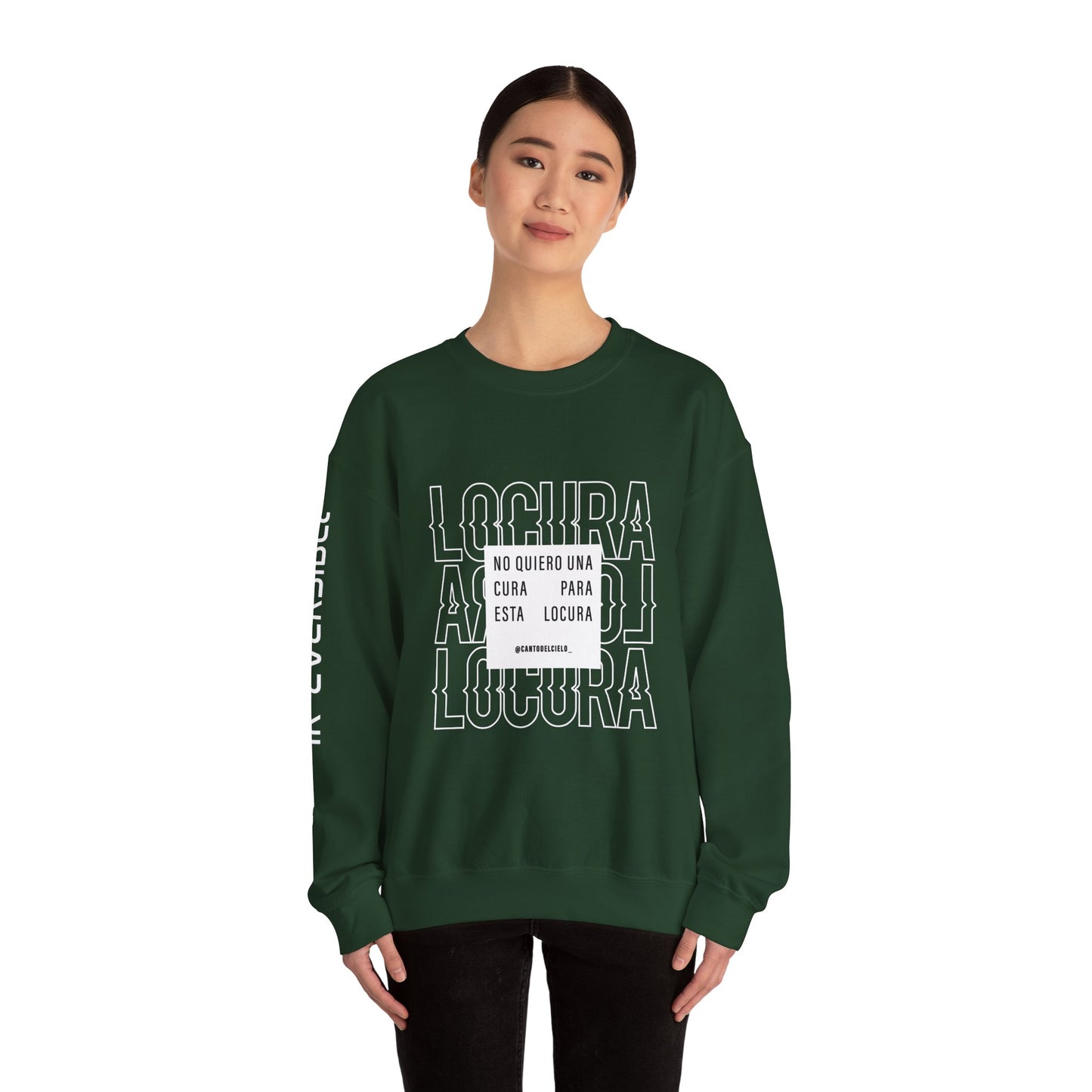 Chic Unisex Crewneck Sweatshirt - 'Locura' Design for Comfort & Style, Perfect for Casual Wear, Gifts, & Celebrations