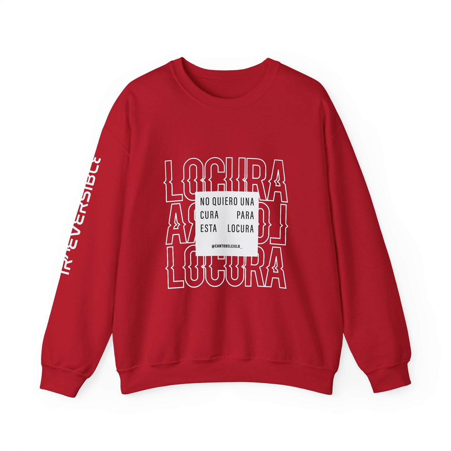Chic Unisex Crewneck Sweatshirt - 'Locura' Design for Comfort & Style, Perfect for Casual Wear, Gifts, & Celebrations