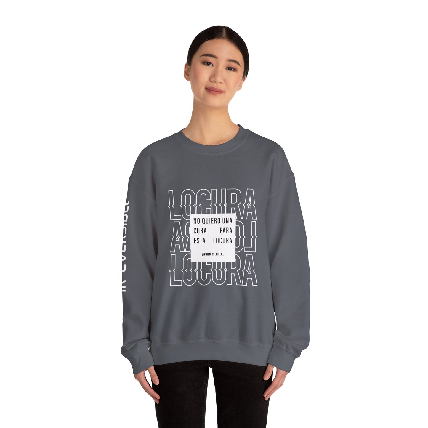 Chic Unisex Crewneck Sweatshirt - 'Locura' Design for Comfort & Style, Perfect for Casual Wear, Gifts, & Celebrations