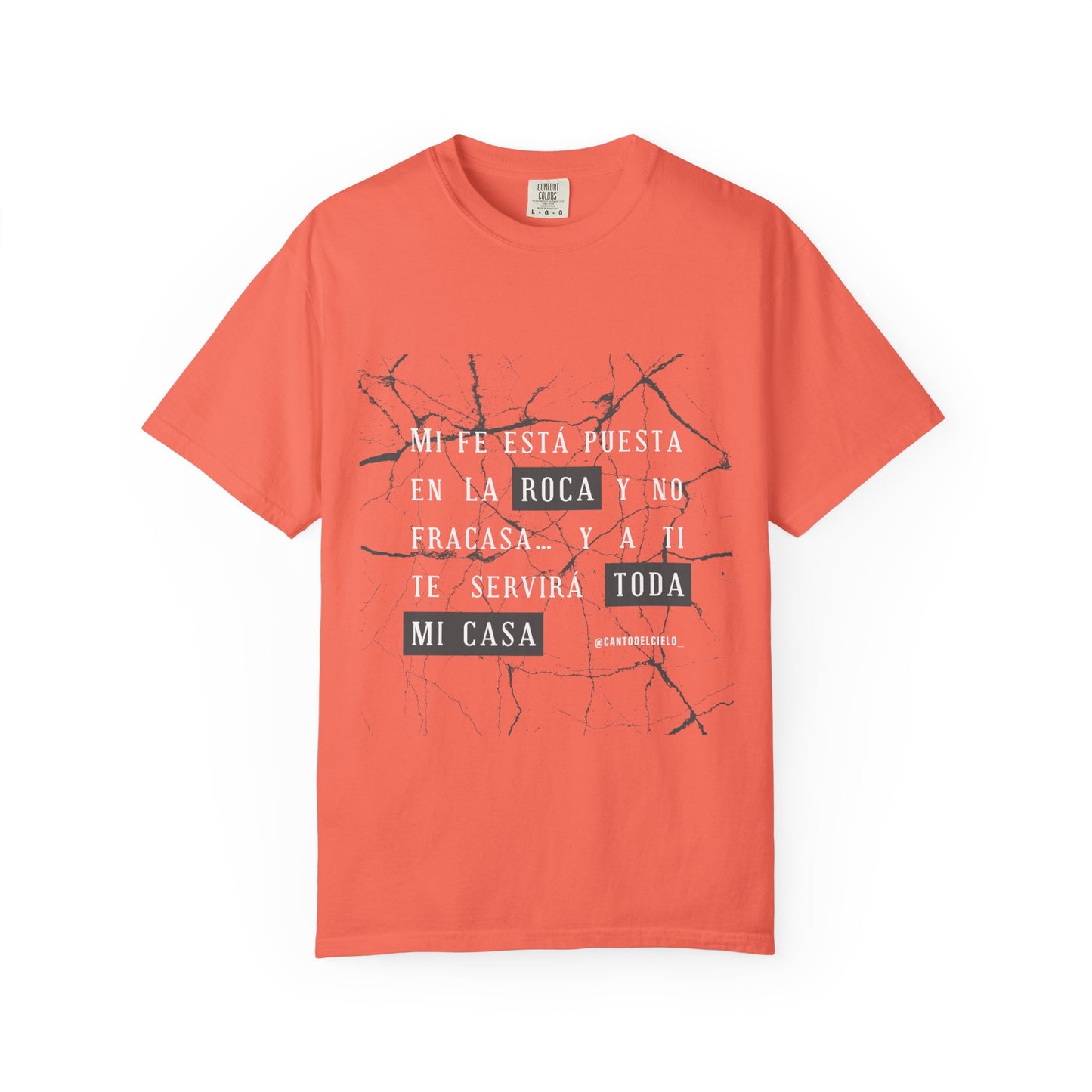 Inspirational Garment-Dyed T-Shirt, Motivational Tee - Mi fe sobre la roca - Dark Colors