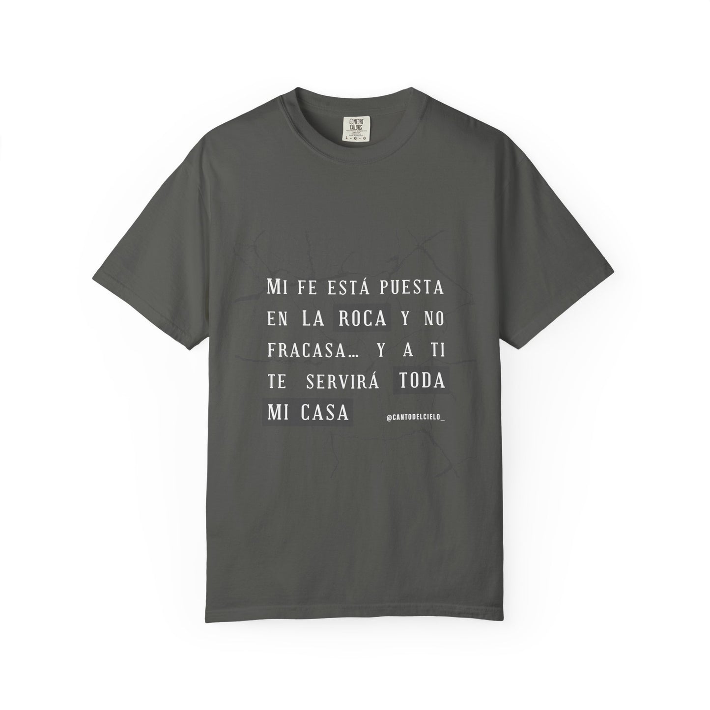 Inspirational Garment-Dyed T-Shirt, Motivational Tee - Mi fe sobre la roca - Dark Colors