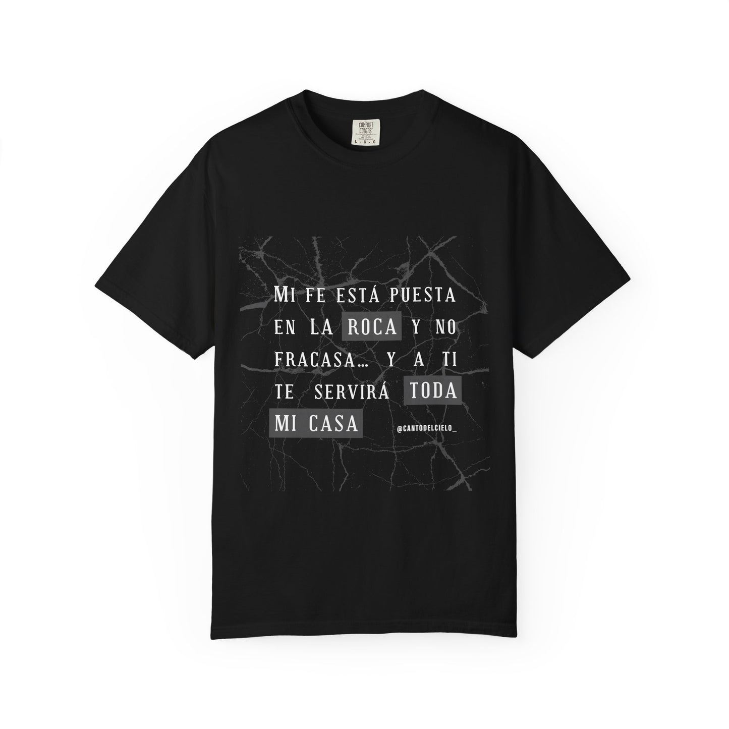 Inspirational Garment-Dyed T-Shirt, Motivational Tee - Mi fe sobre la roca - Dark Colors