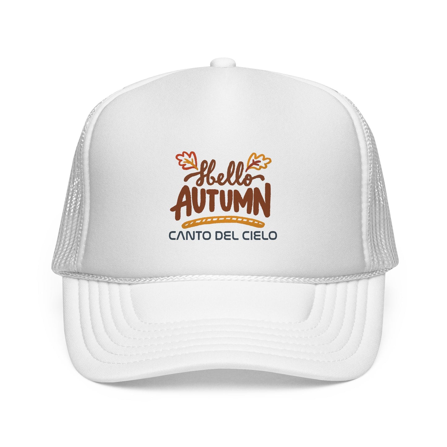 Hello Autumn Trucker Cap — Canto del Cielo Fall Baseball Hat