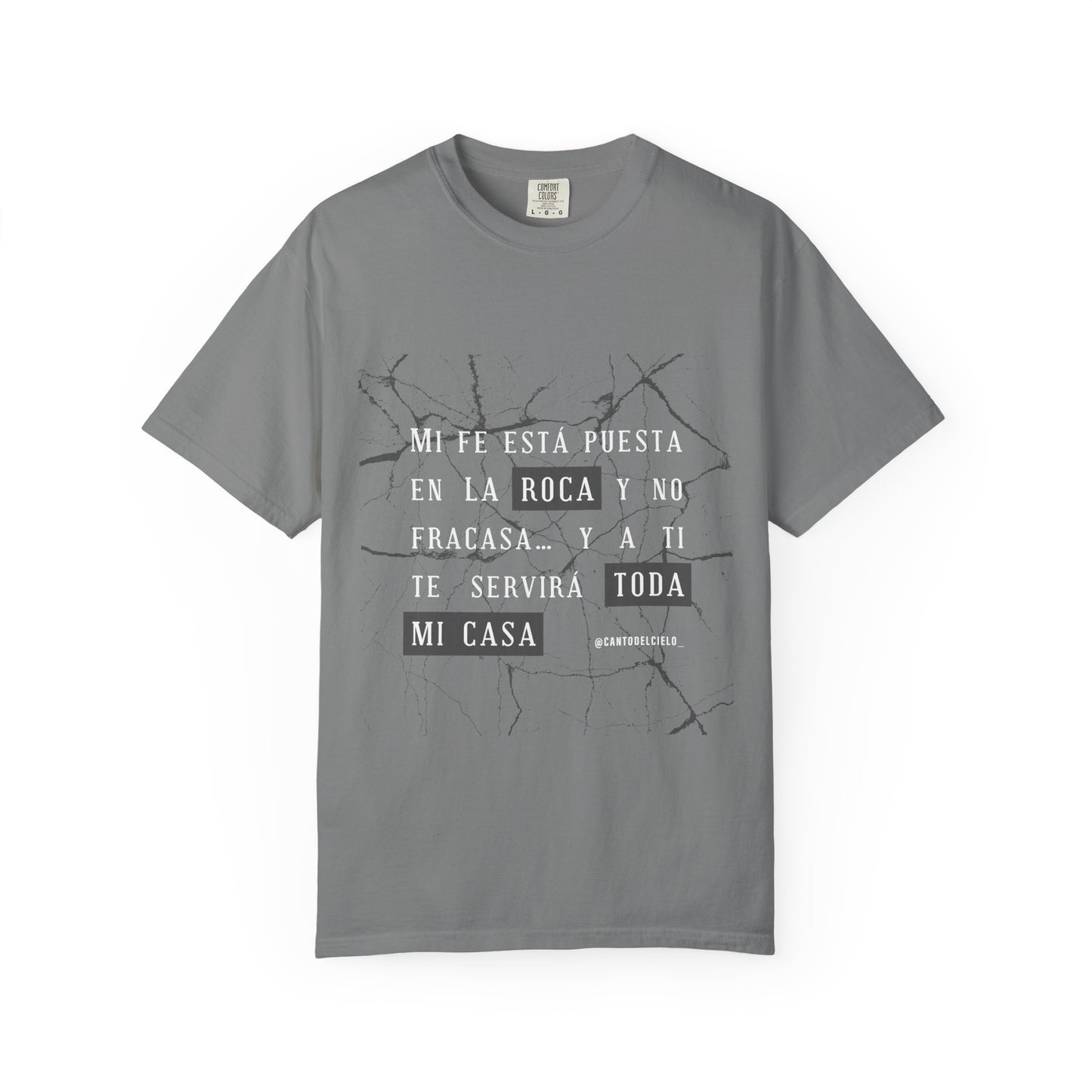 Inspirational Garment-Dyed T-Shirt, Motivational Tee - Mi fe sobre la roca - Dark Colors