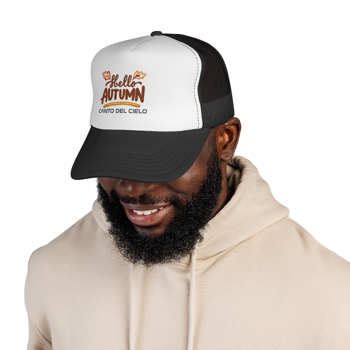 Hello Autumn Trucker Cap — Canto del Cielo Fall Baseball Hat