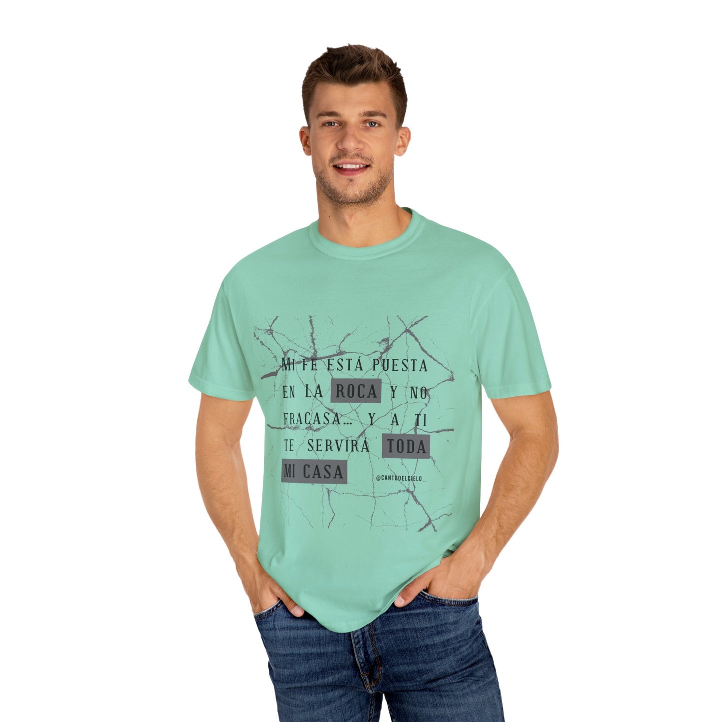 Mi fe sobre la roca - Inspirational Unisex T-shirt, Motivational Graphic Tee