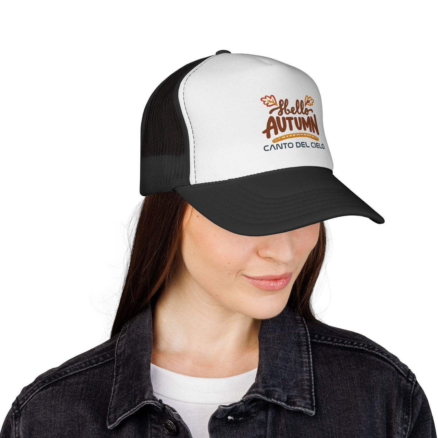Hello Autumn Trucker Cap — Canto del Cielo Fall Baseball Hat