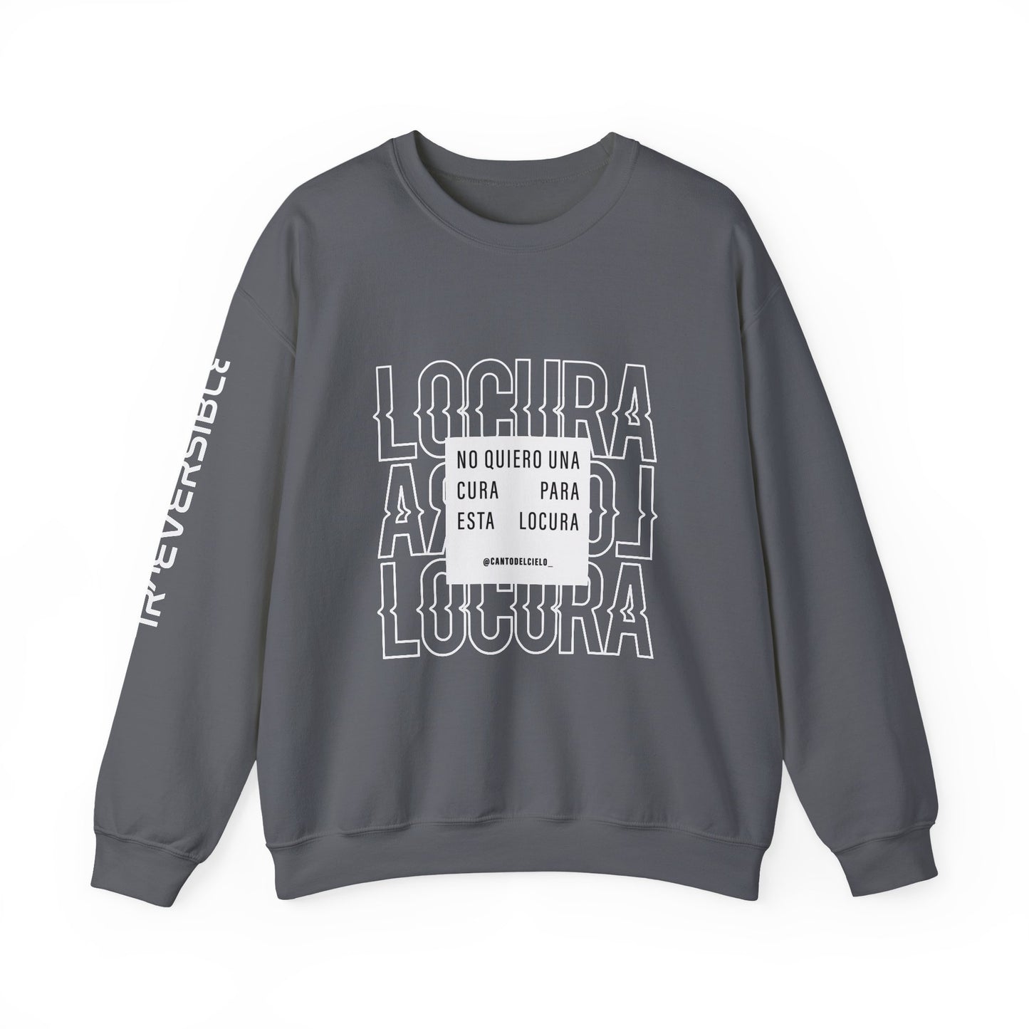 Chic Unisex Crewneck Sweatshirt - 'Locura' Design for Comfort & Style, Perfect for Casual Wear, Gifts, & Celebrations
