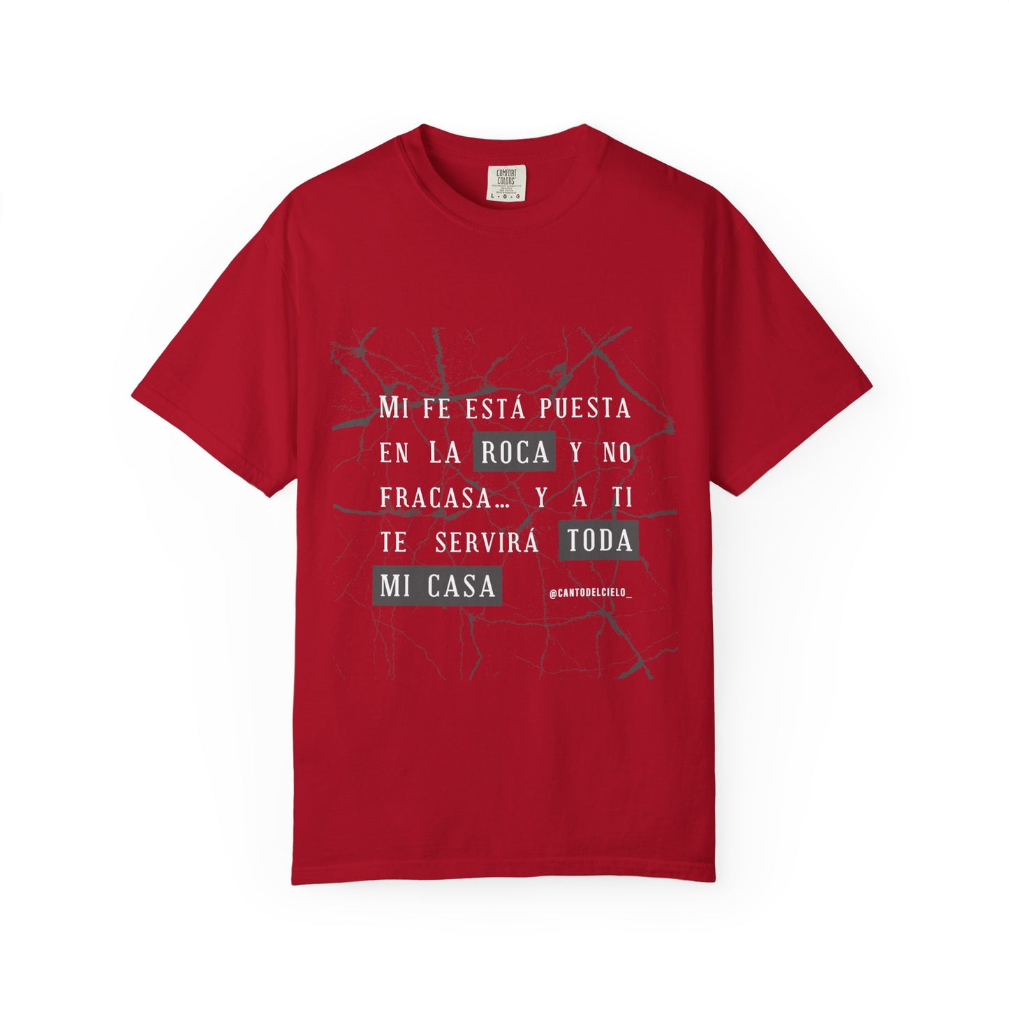 Inspirational Garment-Dyed T-Shirt, Motivational Tee - Mi fe sobre la roca - Dark Colors