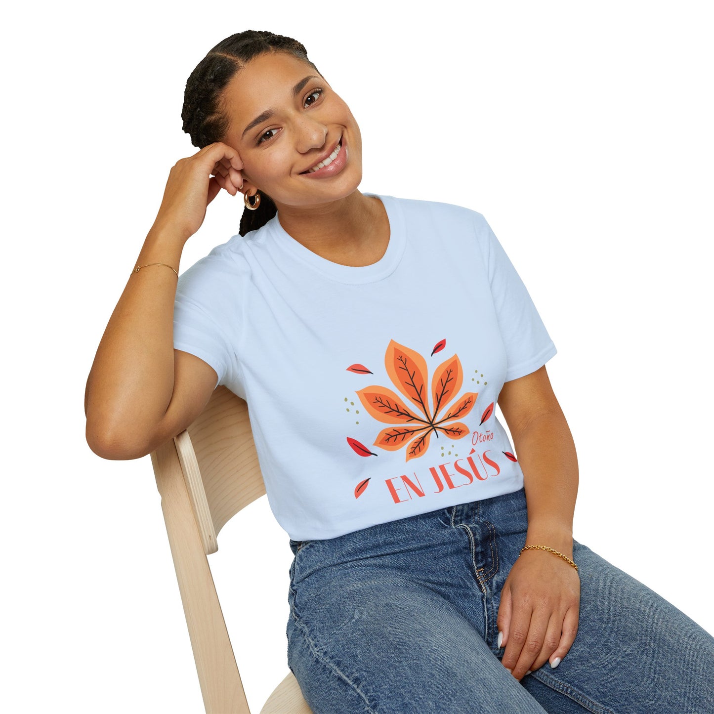 Faith Leaf T-Shirt — En Jesús Autumn Floral Christian Tee