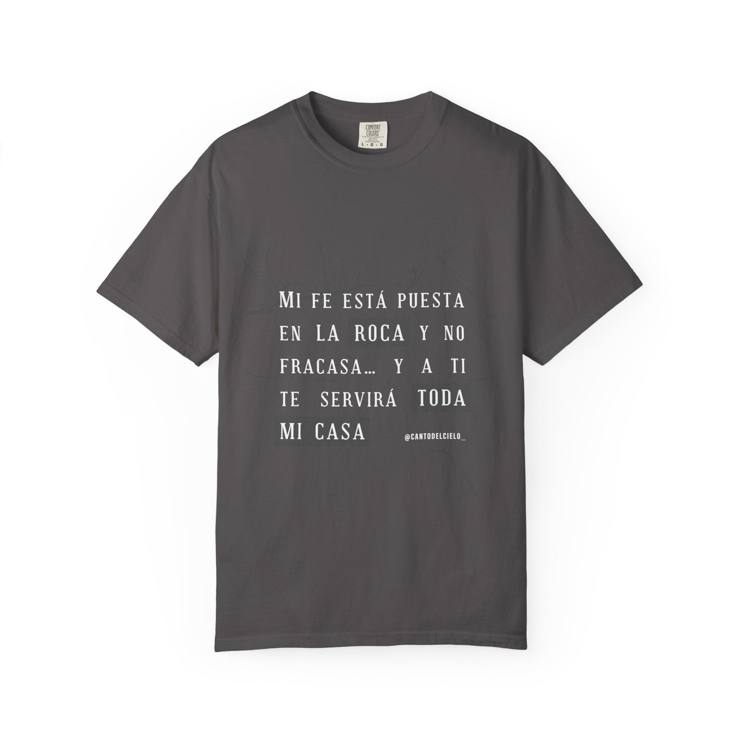 Inspirational Garment-Dyed T-Shirt, Motivational Tee - Mi fe sobre la roca - Dark Colors