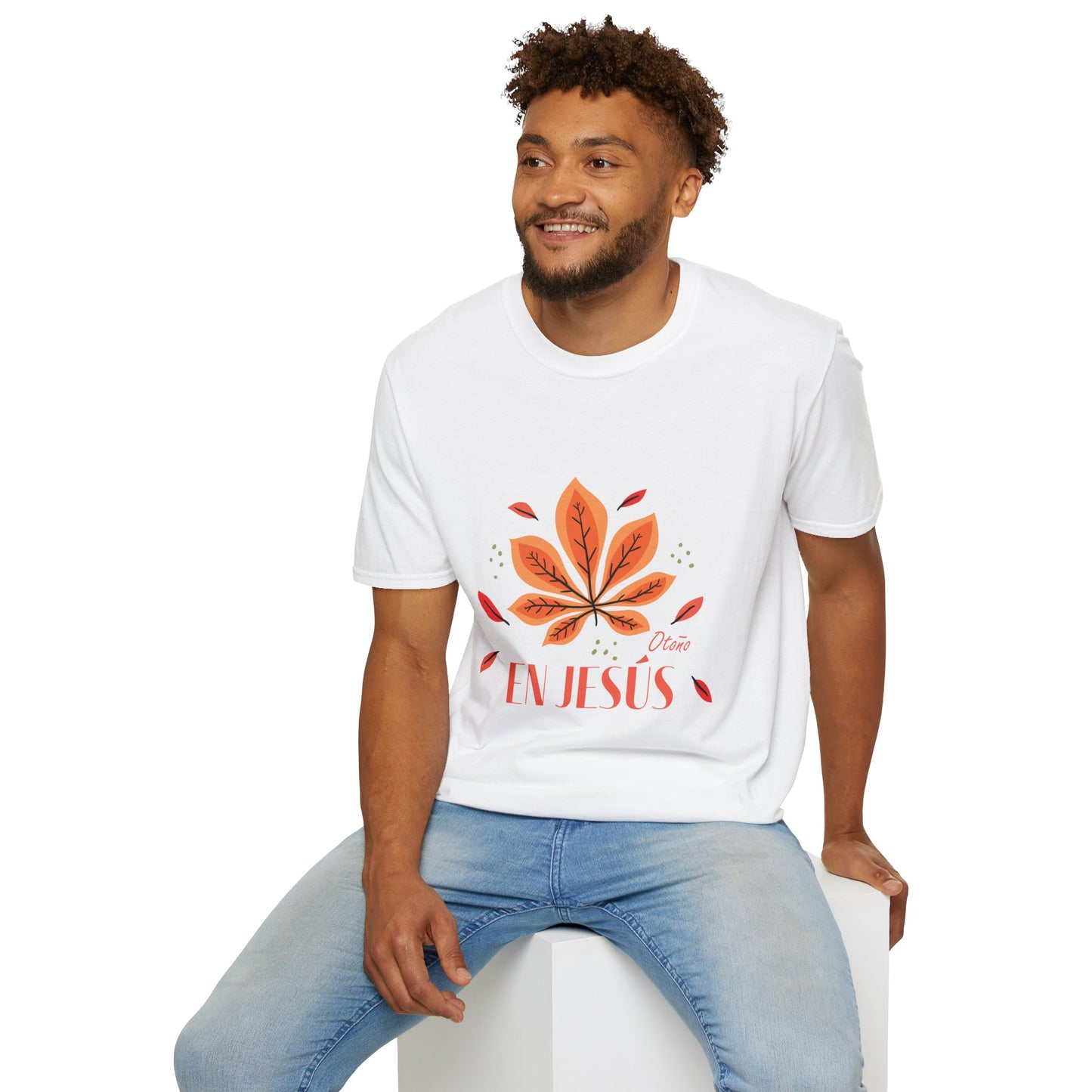 Faith Leaf T-Shirt — En Jesús Autumn Floral Christian Tee