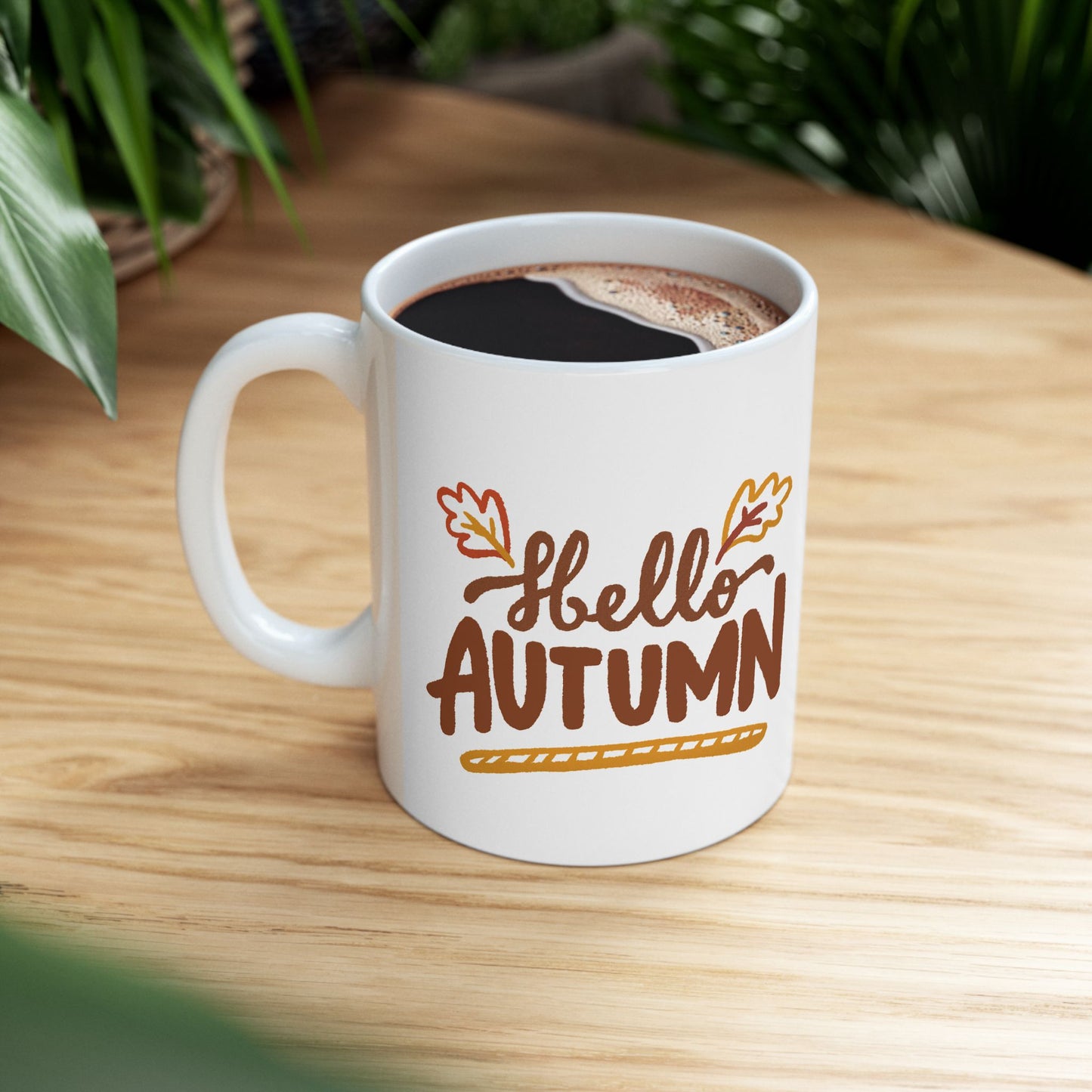 Hello Autumn Ceramic Mug – Fall Coffee Cup (11oz & 15oz)